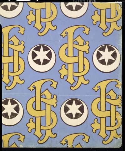 Star and Clef Ecclesiastical Wallpaper Design by Augustus Welby Northmore Pugin